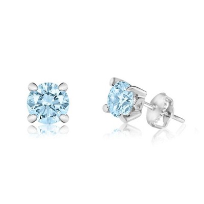 Chanteur Hypoallergenic Kids Jewelry Accessories March CZ White Gold Palladium Plating Stud Earrings Surgical Titanium Posts