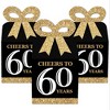 Big Dot of Happiness Adult 60th Birthday - Gold - Square Favor Gift Boxes - Birthday Party Bow Boxes - Set of 12 - 2 of 4