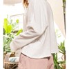 Women's Oversize Polo Long Sleeve Solid Top - BUCKETLIST - 3 of 3