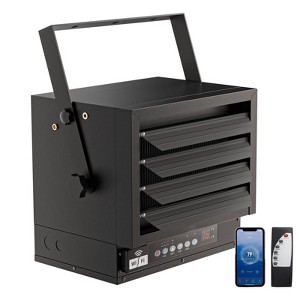 ROVSUN 5000W Electric Garage Heater with Remote & APP Control, Digital Fan-Forced Ceiling Mount Heater, 240V Hardwired for Workshop Factory - 1 of 4