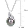 EVERLY JEWELRY | Sterling Silver 8-9mm Black Tahitian Cultured Pearl and Diamond Accent Twisted Pendant with Chain - 18 inch - 4 of 4