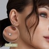 Gilded Lab-Grown Diamond Stud Earrings for Women | 925 Sterling Silver Studs and 14KT Gold 925 Plated Silver | Hypoallergenic Fine Jewelry - 3 of 4