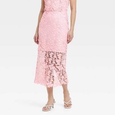 Women's Lace Midi A-Line Skirt - A New Day™