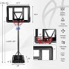 Portable Basketball Hoop, 4.25FT to 10FT Height Adjustable Goal System with 44" Shatterproof Backboard, Heavy-Duty Steel Rim & Built-in Wheels - 2 of 4
