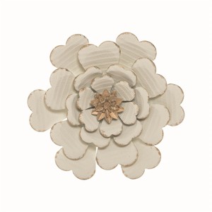 White Metal Layered Flower Wall Décor - Foreside Home & Garden - 1 of 4