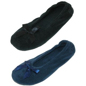 Isotoner Women's Terry Classic Ballerina Slippers (Pack of 2) - 1 of 4