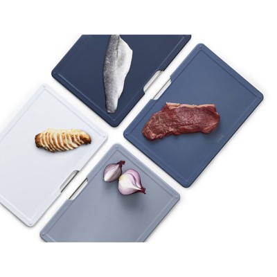 Graphite Large Plastic 4-Piece Cutting Board Set with Case