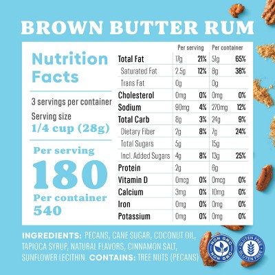 Evie's Snacks Roasted Texas Pecans Brown Butter Rum Nuts - 3oz