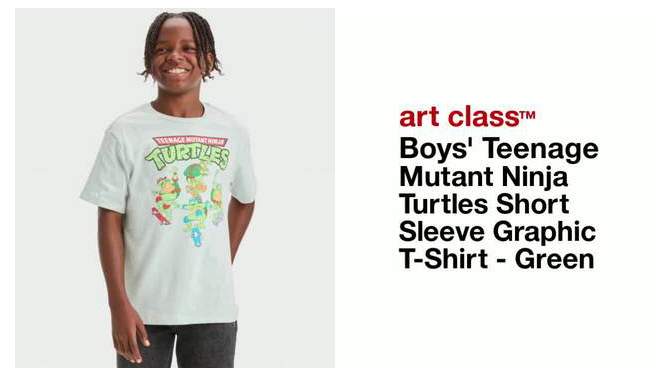 Boys&#39; Teenage Mutant Ninja Turtles Short Sleeve Graphic T-Shirt - art class&#8482; Green, 2 of 5, play video