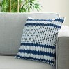 Indoor/Outdoor Kenza Pillow - Navy/White - 18"X18" - Safavieh - 3 of 4