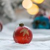 NAYSAYE Party Decoration and Accessories Glass Christmas Ball Ornament Set for Holiday Celebration, Red, 3"*3"*0.07" - 4 of 4