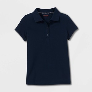 Girls' Short Sleeve Pique Uniform Polo Shirt - Cat & Jack™ - 1 of 3