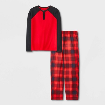 Boys' 2pc Long Sleeve Pajama Set - Cat & Jack™ Red/Navy