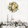 22 Inch Artificial Christmas Wreath,Lighted Christmas Wreath with Ball Ornaments,Leaves,Pine Needles, Winter Xmas Wreath with Timer - 2 of 4
