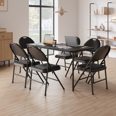 Set of 2/4/6 Folding Chairs with and Non-Slip Feet Pads Party Chairs for Indoors and Outdoors, Room, Dining Room