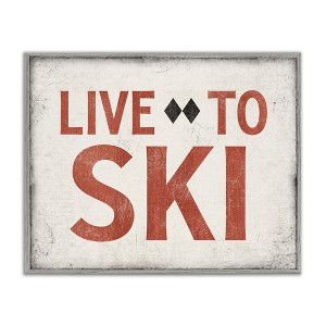 Stupell Industries Live To Ski Phrase Double Black Diamond Symbol, 30" x 24" - 1 of 4