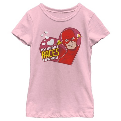 Girl's The Flash Valentine's Day My Heart Races For You T-shirt : Target
