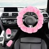 Unique Bargains Car Steering Wheel Cover with Handbrake Cover Gear Shift Cover Set - 2 of 4