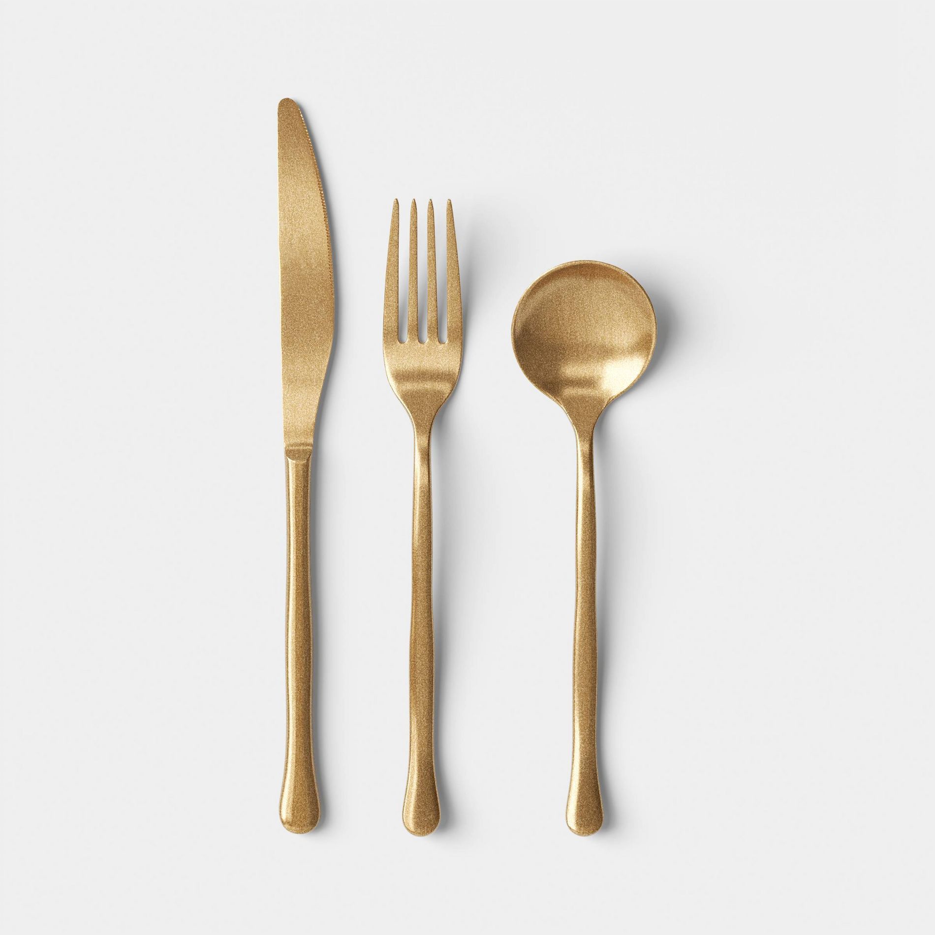 3pc Organic Tumbled Flatware Set Gold - Threshold™