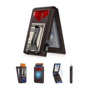 Wallet for Men RFID Wallet with Money Clip, Slim Pop Up Card Holder - 1 of 4