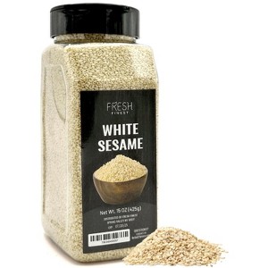 Fresh Finest Hulled White Sesame Seeds – Whole, All-Natural, Kosher – 15oz - 1 of 4