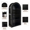 78.74'' Arched 4-Tier Wooden Bookcase,Mid-Century Modern Open Display Shelf for Living Room or Office-Baofuwish - 3 of 4