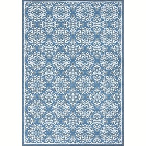 Washable Runner or Area Rug, Modern Floral Design, Low Pile, Non-Slip Rubber Back, Foldable for Hallway, Kitchen, Laundry - 1 of 4