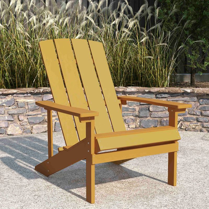 Merrick Lane Azure Adirondack Patio Chairs With Vertical Lattice Back And Weather Resistant Frame, 3 of 14