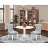 3-Piece Linen White Solid Wood Top - Dining Room Set Seats-4 - 2 of 4