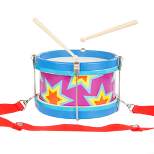 Double-sided Toy Marching Drum with Adjustable Strap and Two Wooden Drum Sticks by Hey! Play!