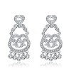 Guili Halloween Sterling Silver White Gold Plating with Clear Cubic Zirconia Chandelier Earrings - 2 of 2