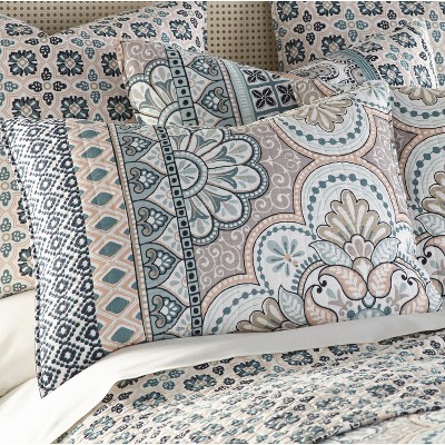 Addie Blue and Pink Cotton Reversible Full Quilt Set