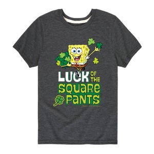 Boys' - SpongeBob Squarepants - Luck Of The Square Pants Short Sleeve Graphic T-Shirt - 1 of 4