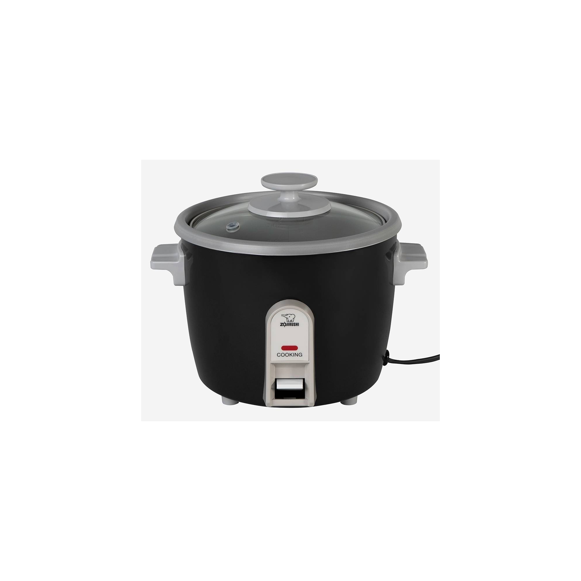 Zojirushi 3 Cup Automatic Rice Cooker & Steamer - Black - NHS-06BA: Nonstick, Stay-Cool Handles, 1 Setting, 300W