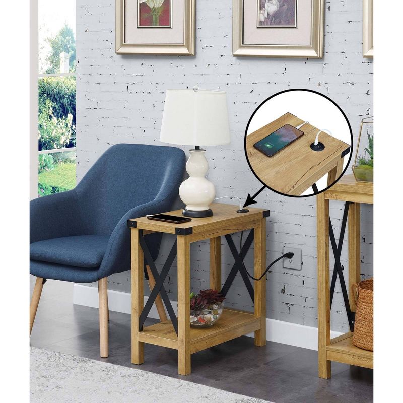 Durango Chairside Table with Charging Station and Shelf - Breighton Home, 2 of 7