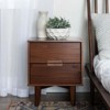 TIRAMISUBEST Mid-Century Modern 2-Drawer Solid Wood Nightstand with Cutout Handles ¨C Walnut - 3 of 4