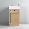 18.5'' Rustic Bathroom Vanity with Resin Sink, Adjustable Shelf, Reversible Door & Soft-Close Hinges, Freestanding Cabinet - 2 of 4