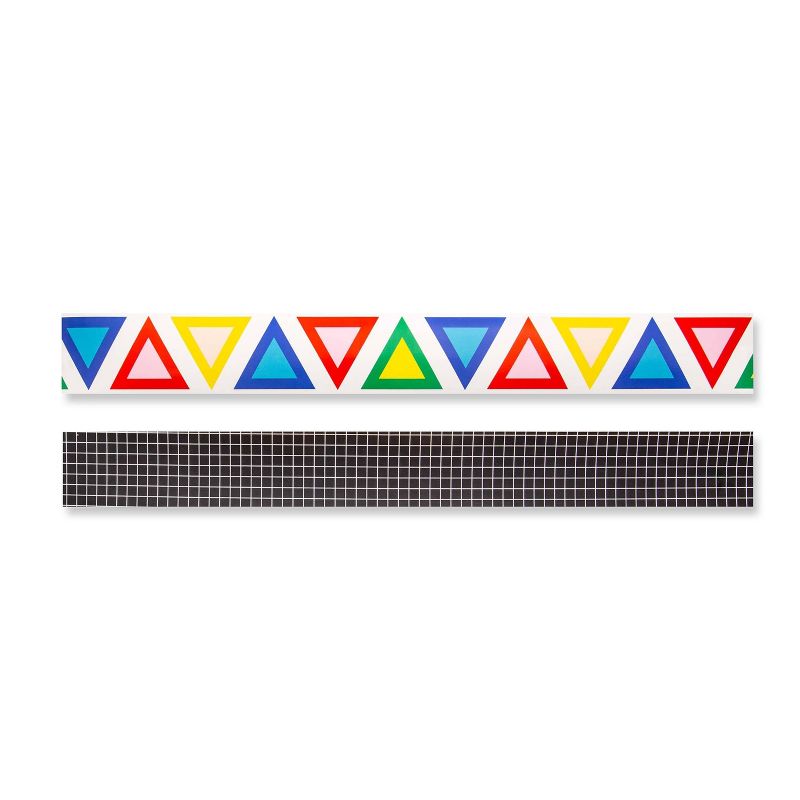 36&#39; Reversible Rolled Bulletin Board Triangle/Grid Boarder  - Horizon Group, 2 of 4