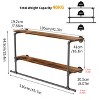 2 In 1 Heavy Duty Industrial Pipe Clothes Rail Floating Wall Mounted Hanging Display Closet Storage Shelf for Bedroom Laundry Room - 3 of 4