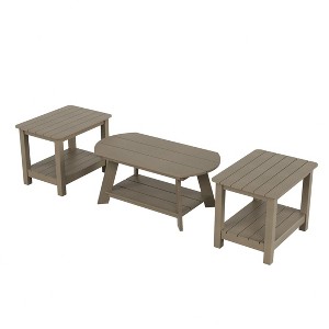 WestinTrends 3-Piece Outdoor Adirondack Coffee Table and Side Table Set - 1 of 4
