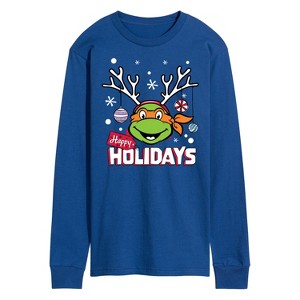 Men's - Teenage Mutant Ninja Turtles - Happy Holidays Long Sleeve Graphic T-Shirt - 1 of 4