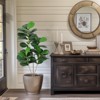 Indoor Outdoor 4FT/5FT/6FT Fiddle Leaf Fig Artificial Tree Faux Floor Plant with Black Planter Pot - 2 of 4