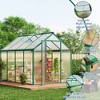 Garvee Walk-In Greenhouse with Polycarbonate Panels, Aluminum Frame, Quick Setup, Roof Vent, Outdoor Garden Greenhouse - 2 of 4