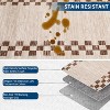 Scalloped Washable Rug, Modern Geometric Low-Pile Carpet, Non-Slip, Stain-Resistant Floor Mat for Living Room, Bedroom, Dining - 4 of 4