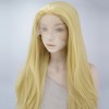 Unique Bargains Women's Long Natural Curly Lace Front Wigs with Wig Cap 24" Blonde Synthetic Fibre 1PC - 4 of 4