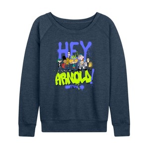 Women's - Hey Arnold! - Retro Arnold Since 96 Lightweight French Terry Wide Neck Long Sleeve Shirt - 1 of 4