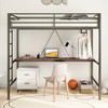 Twin Size Loft Bed with Cinnamon Wood Desk, Easy Climbing Ladder and Guardrails - 2 of 4