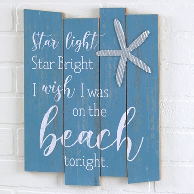 Lakeside Star Light Star Bright Beach Wall Hanging Nautical Sign Decoration