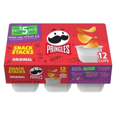 Pringles Snack Stacks Original Potato Crisps Chips - 8oz/12ct : Target