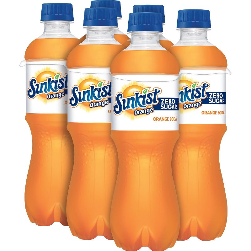 Sunkist Zero Sugar Orange Soda Bottles - 6pk/16.9 fl oz, 5 of 10